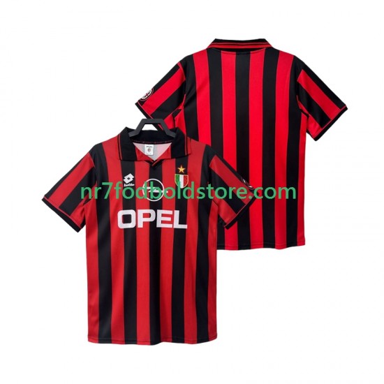 AC Milan Trøje 1996 1997 Retro Mænd Hjemmebane Fodboldsæt Kortærmet