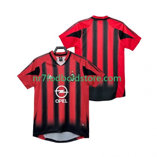 AC Milan Trøje 2005 Retro Mænd Hjemmebane Fodboldsæt 2004 Kortærmet