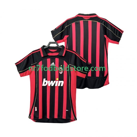 AC Milan Trøje 2007 Retro Mænd Hjemmebane Fodboldsæt 2006 Kortærmet