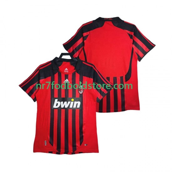 AC Milan Trøje 2007 Retro Mænd Hjemmebane Fodboldsæt 2008 Kortærmet