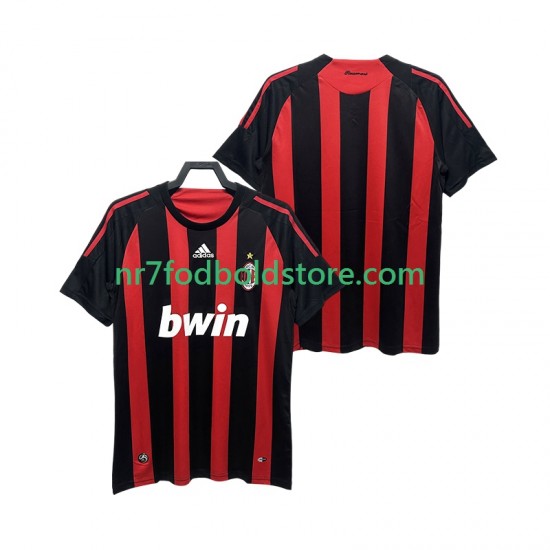 AC Milan Trøje 2009 Retro Mænd Hjemmebane Fodboldsæt 2008 Kortærmet