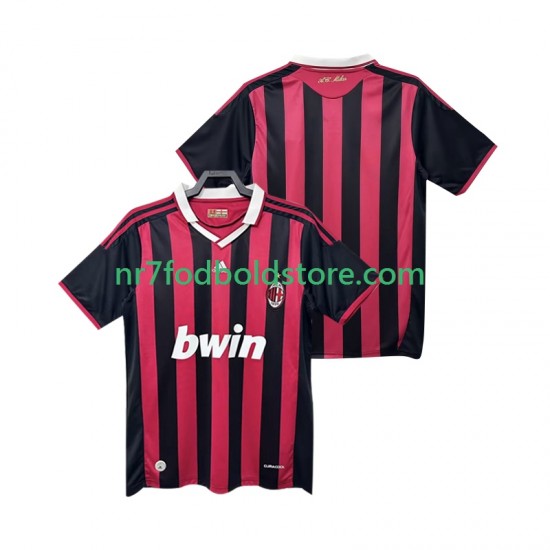 AC Milan Trøje 2009 Retro Mænd Hjemmebane Fodboldsæt 2010 Kortærmet