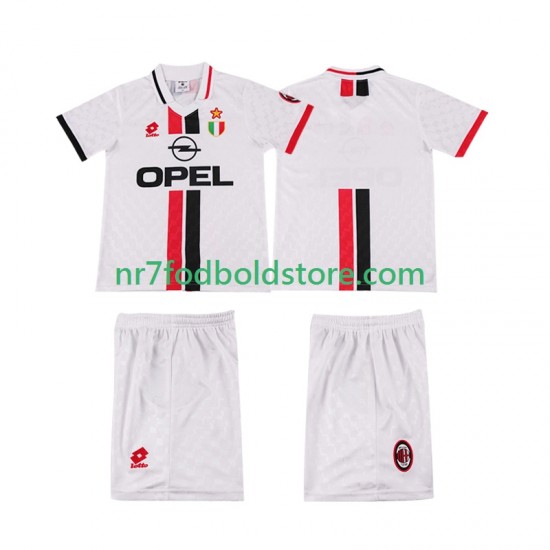 AC Milan Trøje 1996 1997 Retro Børn Udebane Fodboldsæt Kortærmet