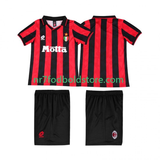 AC Milan Trøje 1993 Retro Børn Hjemmebane Fodboldsæt 1994 Kortærmet