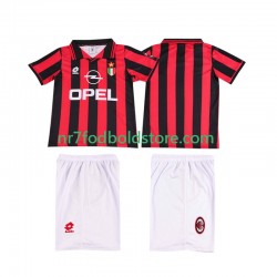 AC Milan Trøje 1996 1997 Retro Børn Hjemmebane Fodboldsæt Kortærmet