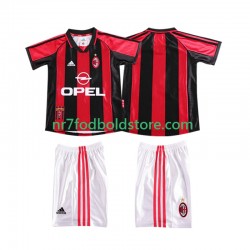 AC Milan Trøje Retro Børn Hjemmebane Fodboldsæt 1998 1999 Kortærmet