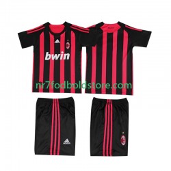 AC Milan Trøje 2009 Retro Børn Hjemmebane Fodboldsæt 2008 Kortærmet