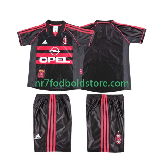 AC Milan Trøje Retro Børn 3. Valg Fodboldsæt 1998 1999 Kortærmet