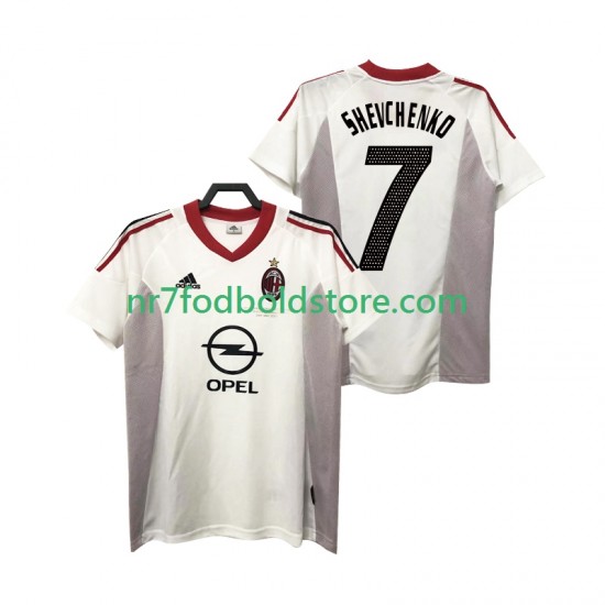 AC Milan Trøje SHEVCHENKO 7 2005 Retro Mænd Udebane Fodboldsæt 2004 Kortærmet