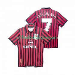 AC Milan Trøje SHEVCHENKO 7 2000 Retro Mænd Hjemmebane Fodboldsæt 1999 Kortærmet