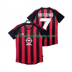 AC Milan Trøje SHEVCHENKO 7 2003 Retro Mænd Hjemmebane Fodboldsæt 2002 Kortærmet