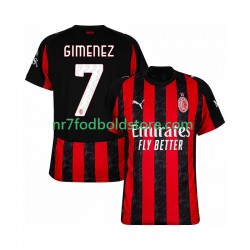 AC Milan Trøje Santiago Gimenez 7 Mænd Hjemmebane Fodboldsæt 2025-2026 Kortærmet
