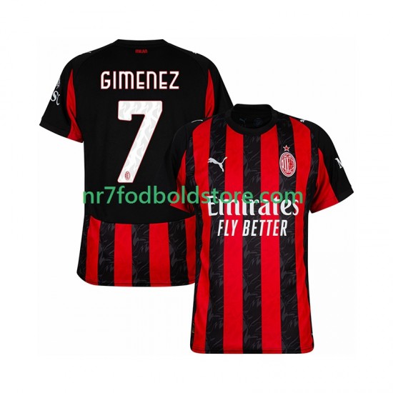 AC Milan Trøje Santiago Gimenez 7 Mænd Hjemmebane Fodboldsæt 2025-2026 Kortærmet