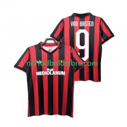 AC Milan Trøje VAN BASTEN 9 1990 1991 Retro Mænd Hjemmebane Fodboldsæt Kortærmet