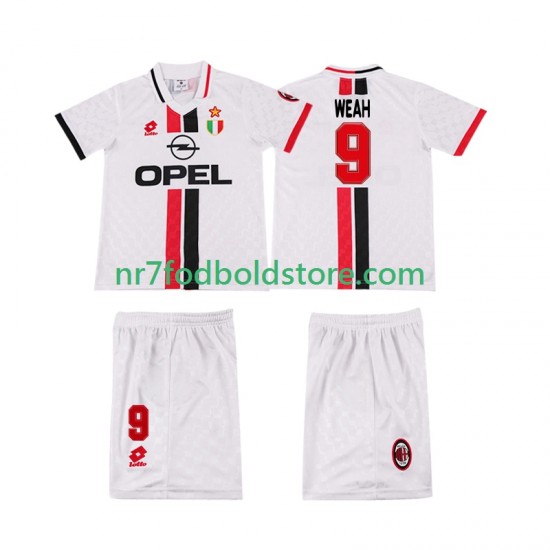 AC Milan Trøje WEAH 8 1996 1997 Retro Børn Udebane Fodboldsæt Kortærmet