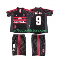 AC Milan Trøje WEAH 9 Retro Børn 3. Valg Fodboldsæt 1998 1999 Kortærmet