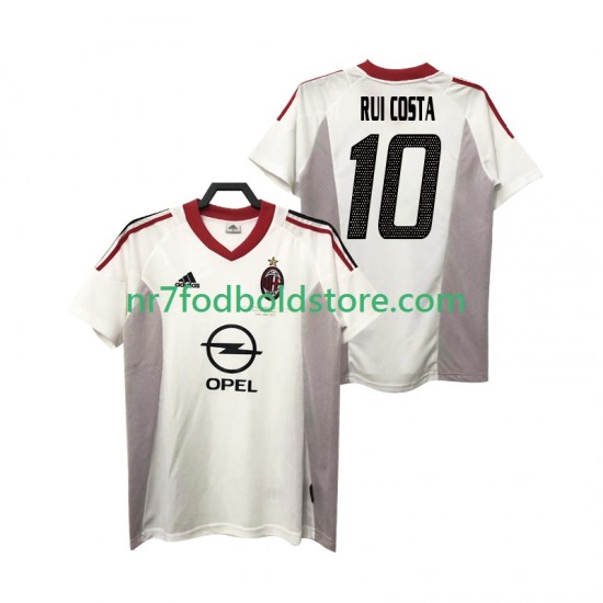 AC Milan Trøje rui costa 10 2005 Retro Mænd Udebane Fodboldsæt 2004 Kortærmet