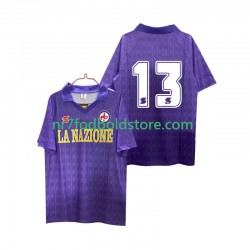 Fiorentina Trøje 13 1989 1990 Retro Mænd Hjemmebane Fodboldsæt Kortærmet