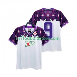Fiorentina Trøje 9 1992 1993 Retro Mænd Udebane Fodboldsæt Kortærmet