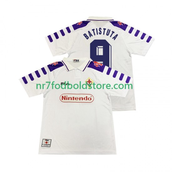 Fiorentina Trøje BASTUTA 9 Retro Mænd Udebane Fodboldsæt 1998 1999 Kortærmet