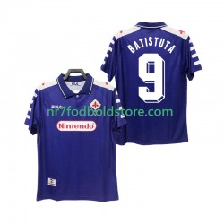 Fiorentina Trøje BASTUTA 9 Retro Mænd Hjemmebane Fodboldsæt 1998 1999 Kortærmet