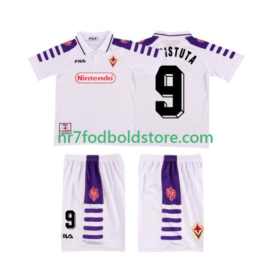 Fiorentina Trøje BASTUTA 9 Retro Børn Udebane Fodboldsæt 1998 1999 Kortærmet