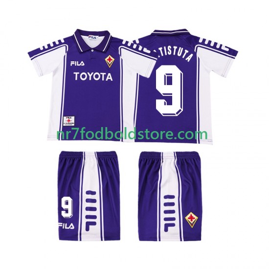 Fiorentina Trøje BASTUTA 9 2000 Retro Børn Hjemmebane Fodboldsæt 1999 Kortærmet
