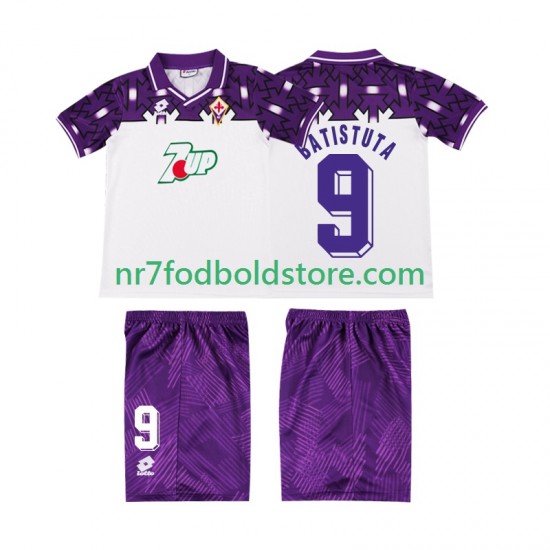 Fiorentina Trøje BATISTUTA 9 1992 1993 Retro Børn Udebane Fodboldsæt Kortærmet