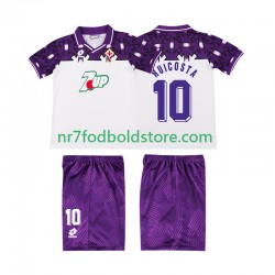 Fiorentina Trøje RUI COSTA 10 1992 1993 Retro Børn Udebane Fodboldsæt Kortærmet