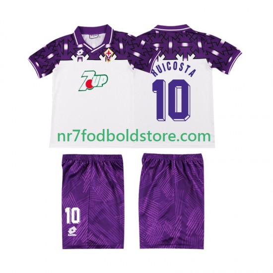 Fiorentina Trøje RUI COSTA 10 1992 1993 Retro Børn Udebane Fodboldsæt Kortærmet