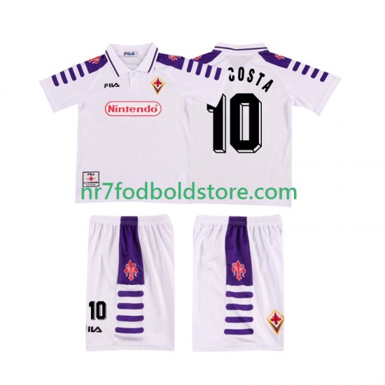 Fiorentina Trøje RUI COSTA 10 Retro Børn Udebane Fodboldsæt 1998 1999 Kortærmet