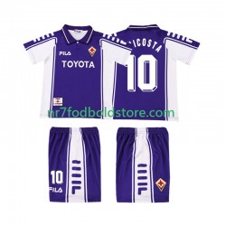 Fiorentina Trøje RUI COSTA 10 2000 Retro Børn Hjemmebane Fodboldsæt 1999 Kortærmet