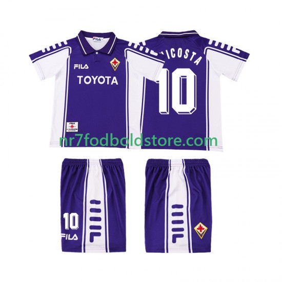 Fiorentina Trøje RUI COSTA 10 2000 Retro Børn Hjemmebane Fodboldsæt 1999 Kortærmet