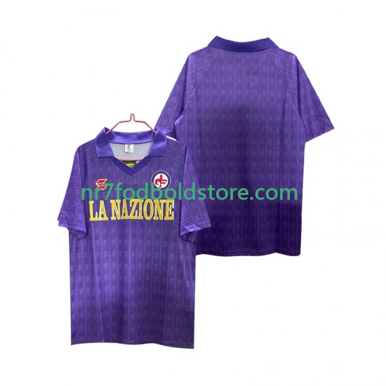 Fiorentina Trøje 1989 1990 Retro Mænd Hjemmebane Fodboldsæt Kortærmet