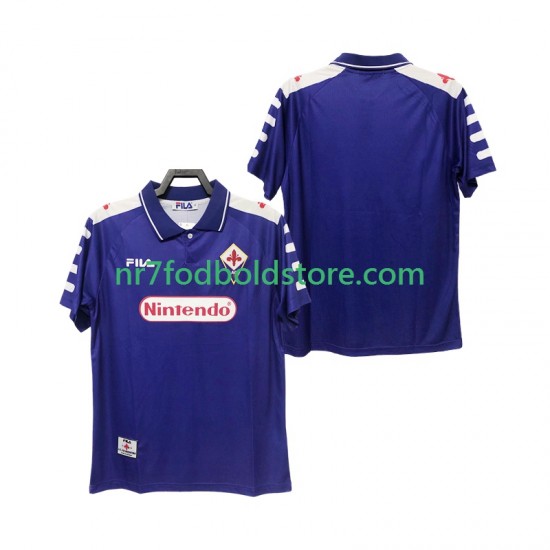 Fiorentina Trøje Retro Mænd Hjemmebane Fodboldsæt 1998 1999 Kortærmet