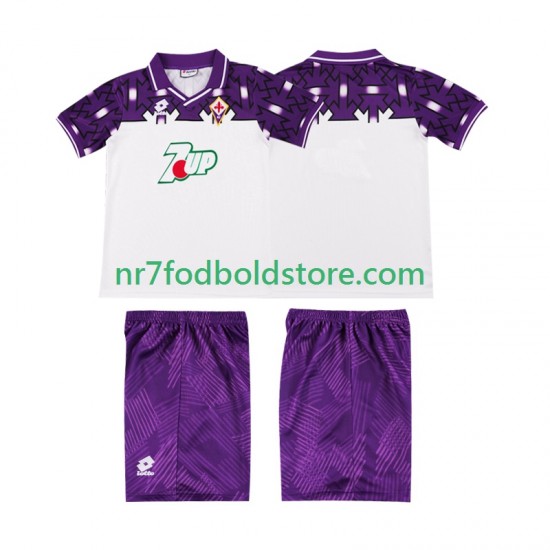 Fiorentina Trøje 1992 1993 Retro Børn Udebane Fodboldsæt Kortærmet