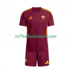 AS Roma Trøje Børn Hjemmebane Fodboldsæt 2025-2026 Kortærmet