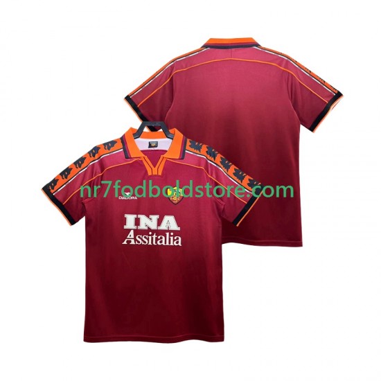 AS Roma Trøje Retro Mænd Hjemmebane Fodboldsæt 1998 1999 Kortærmet