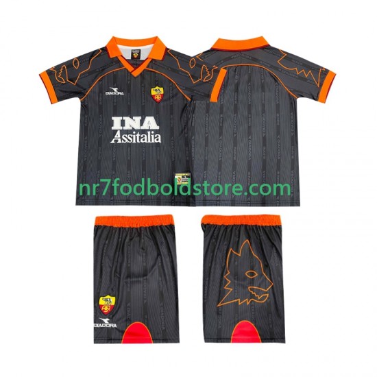 AS Roma Trøje 2000 Retro Børn Udebane Fodboldsæt 1999 Kortærmet