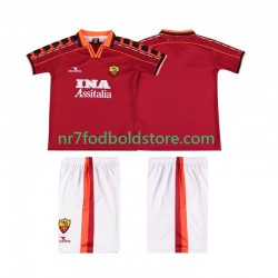 AS Roma Trøje Retro Børn Hjemmebane Fodboldsæt 1998 1999 Kortærmet