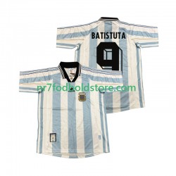 Argentina Trøje BATISUTA 9 Retro Mænd Hjemmebane Fodboldsæt 1998 Kortærmet