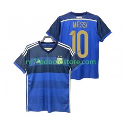Argentina Trøje Lionel Messi 10 2014 Retro Mænd Udebane Fodboldsæt Kortærmet