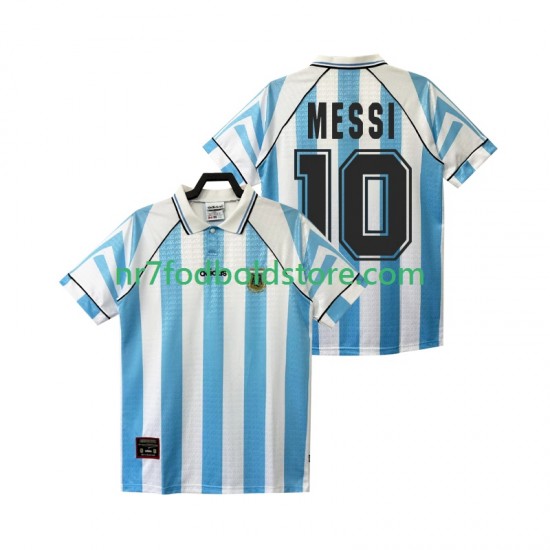 Argentina Trøje Lionel Messi 10 1996 1997 Retro Mænd Hjemmebane Fodboldsæt Kortærmet