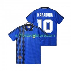 Argentina Trøje MARADONA 10 Retro Mænd Udebane Fodboldsæt 1994 Kortærmet