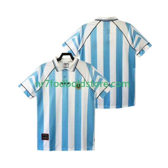 Argentina Trøje 1996 1997 Retro Mænd Hjemmebane Fodboldsæt Kortærmet
