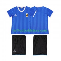 Argentina Trøje 1986 Retro Børn Udebane Fodboldsæt Kortærmet