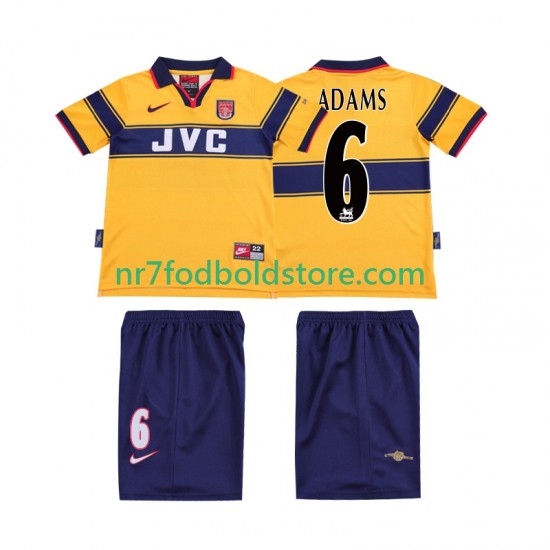 Arsenal Trøje ADAMS 6 1997 Retro Børn Udebane Fodboldsæt 1999 Kortærmet