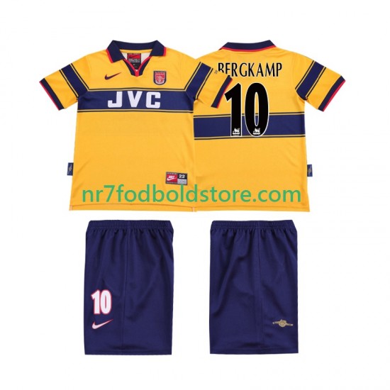 Arsenal Trøje BERGKAMP 10 1997 Retro Børn Udebane Fodboldsæt 1999 Kortærmet
