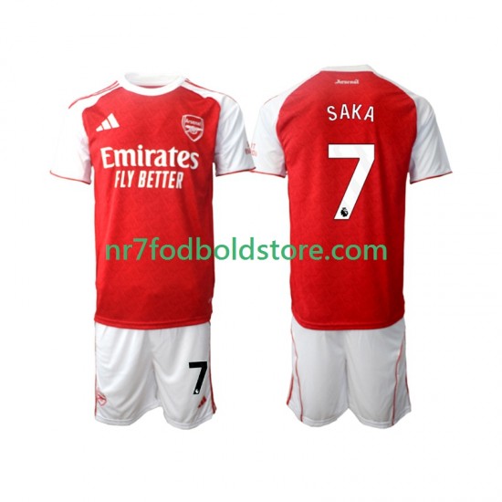 Arsenal Trøje Bukayo Saka 7 Børn Hjemmebane Fodboldsæt 2025-2026 Kortærmet