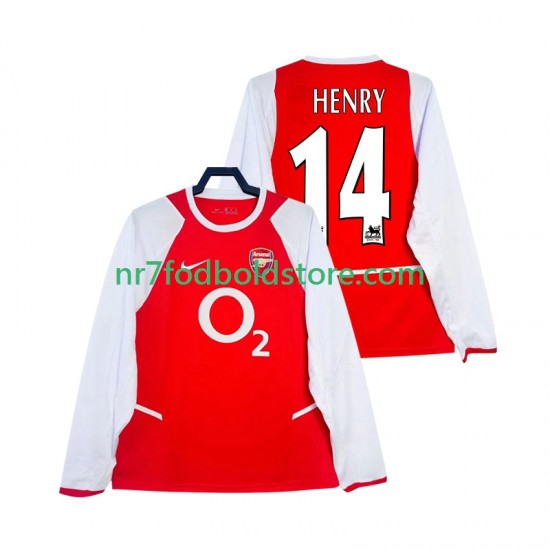Arsenal Trøje Henry 14 2003 Retro Mænd Hjemmebane Fodboldsæt 2002 Langærmet